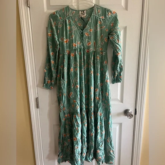 green emerald velvet dress Meadow Maxi Dress Viridian Print by Jaase  Kenzie Tenzie